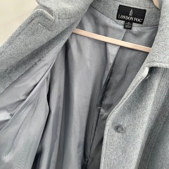 London Fog Womens Wool Blend Gray Long Sleeve Lined Coat Size 16 FLAW - Picture 6 of 13